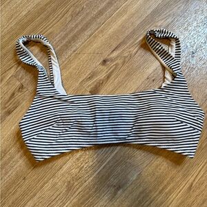 Aerie Navy and White Striped Bikini Top